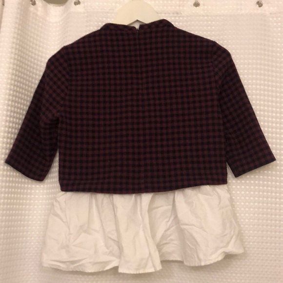 Zara Burgundy Checkered Blouse - Picture 3 of 3
